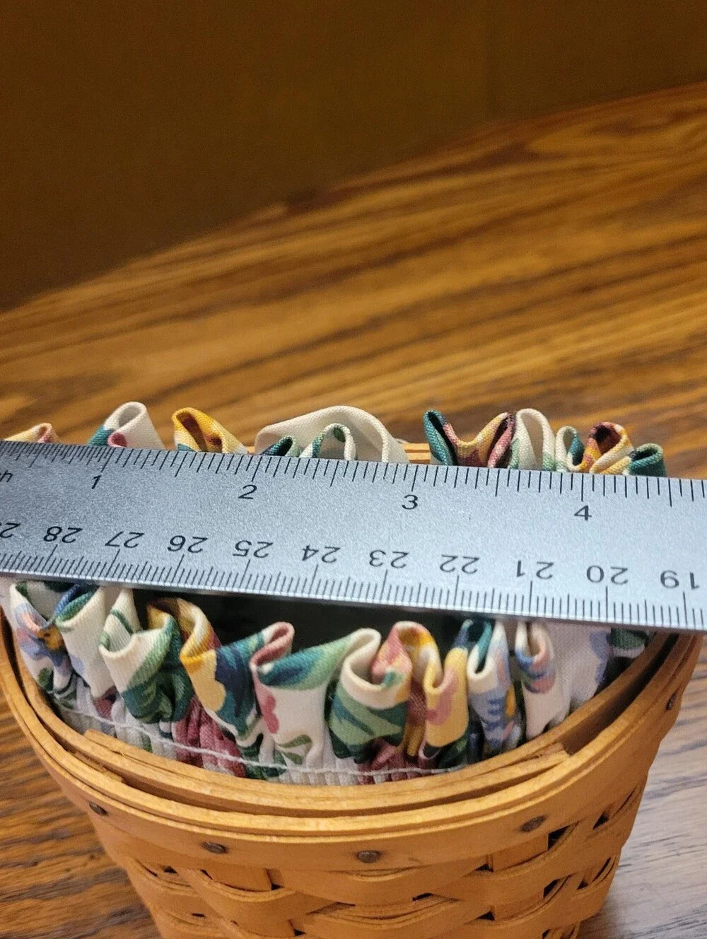 Longaberger 2001 Oregano Booking Basket Floral Liner w/ Basket